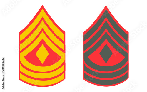 Galon de manche  tenue de jour et tenue de parade des corps de marine de l'armée américaine: Premier Sergent