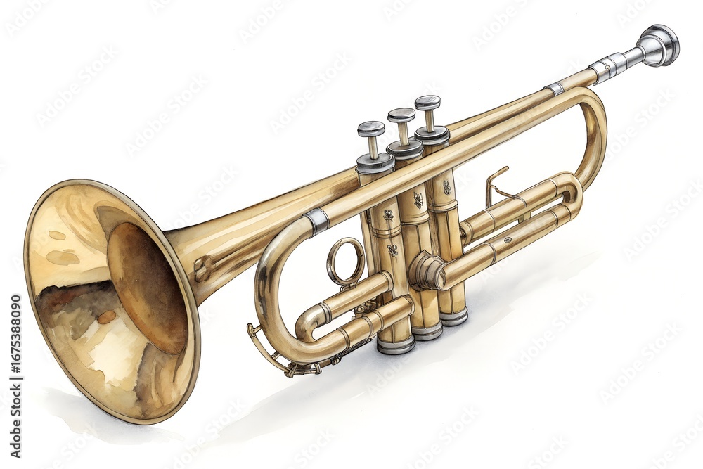 Naklejka premium Trumpet Guide: Features and Role in Music