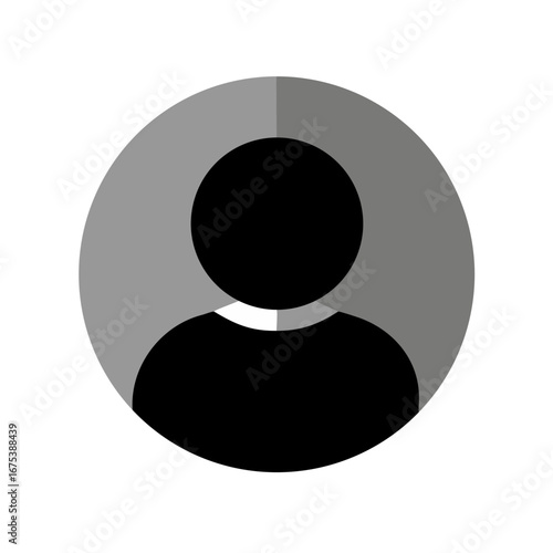 Abstract geometric representation of a person s silhouette with a circular head and shoulders against a black background