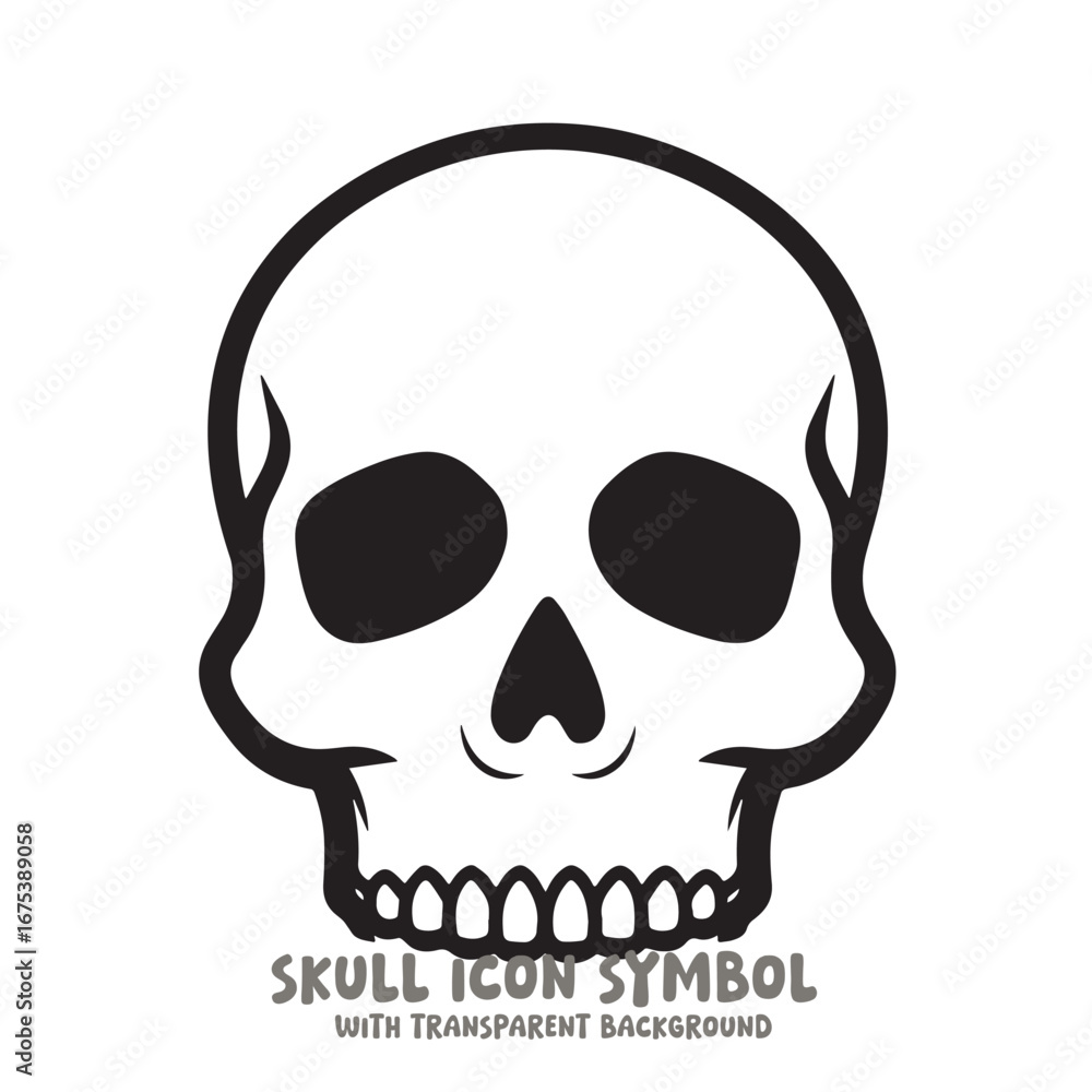 Fototapeta premium Skull Icon Symbol Vector Illustration in Black and White