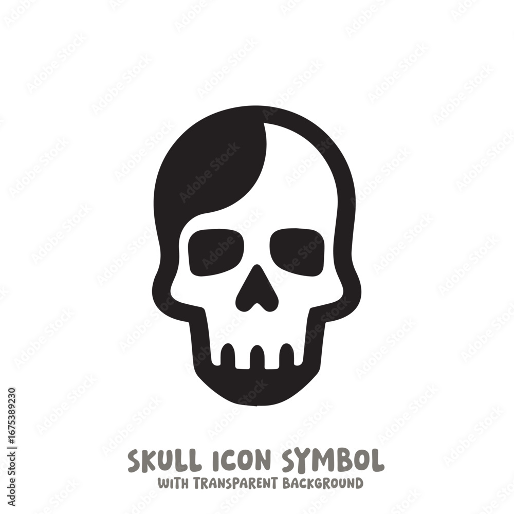 Fototapeta premium Skull Icon Symbol Vector Illustration in Black and White