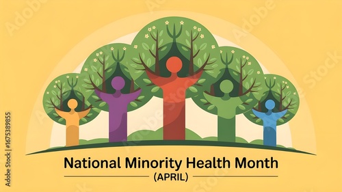 Vector illustration on the theme of National Minority health awareness month of April.