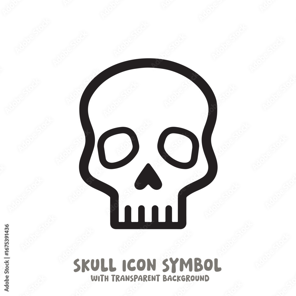 Fototapeta premium Skull Icon Symbol Vector Illustration in Black and White
