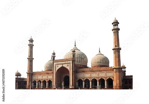 Majestic Mosque: Architectural Wonder of India isolated on transparent background
