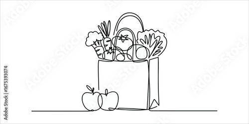 vagetable bag illustration
