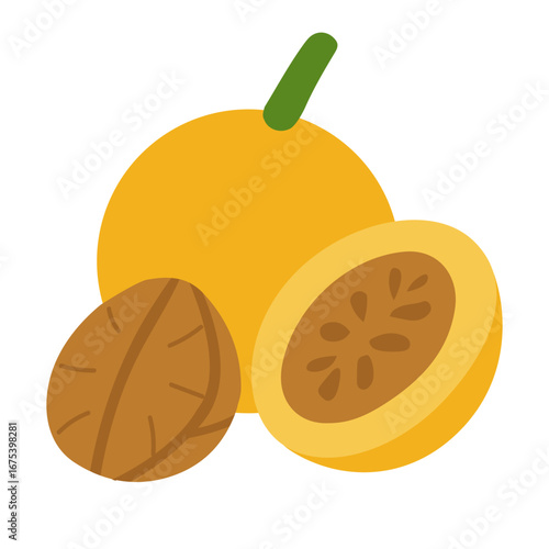 A ripe guava fruit, cut to reveal its juicy, pink flesh with seeds inside.