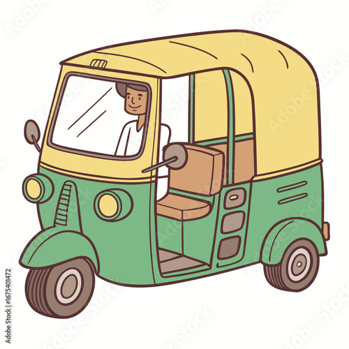 Auto Rickshaw Vector Illustration for Adobe Stock.

