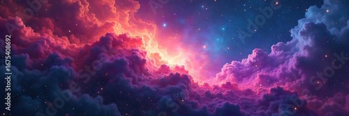 Abstract swirling nebulae in vibrant colors, representing the vastness and complexity of the human mind, ideal for psychological and philosophical concepts ,  fantasy,  mesmerizing,  colors