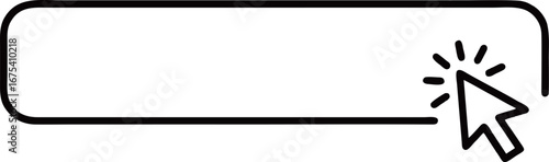 Cursor pointer clicking on a blank web button for website navigation and call to action