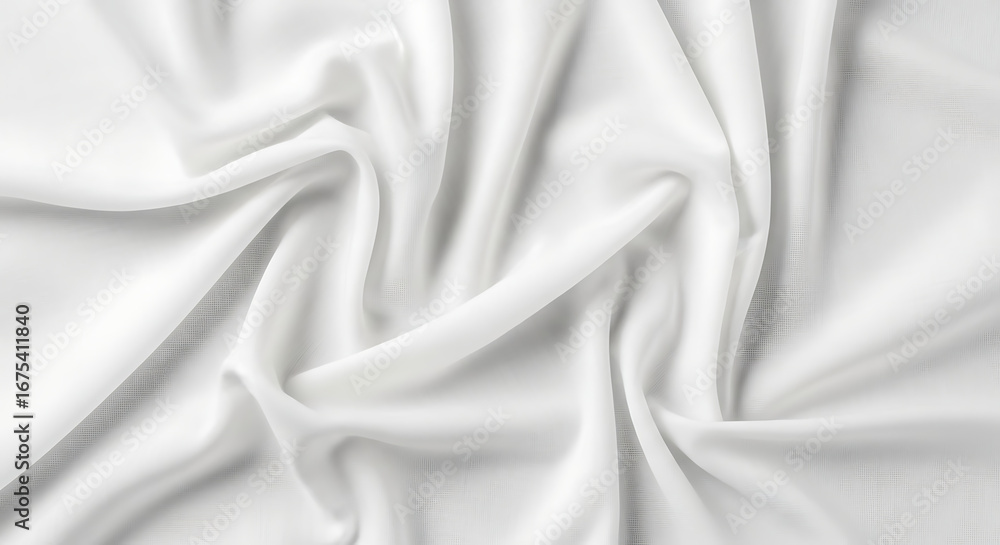 Fototapeta premium Elegant Draped White Fabric: Soft, Luxurious Texture Background for Design