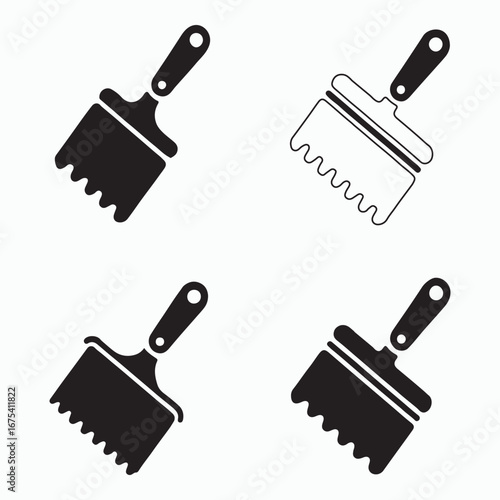 Dough Scraper Solid Icons Set Cooking