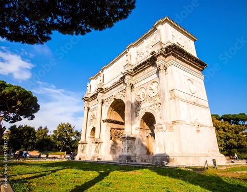 Ancient Roman Archway in Sunny Light