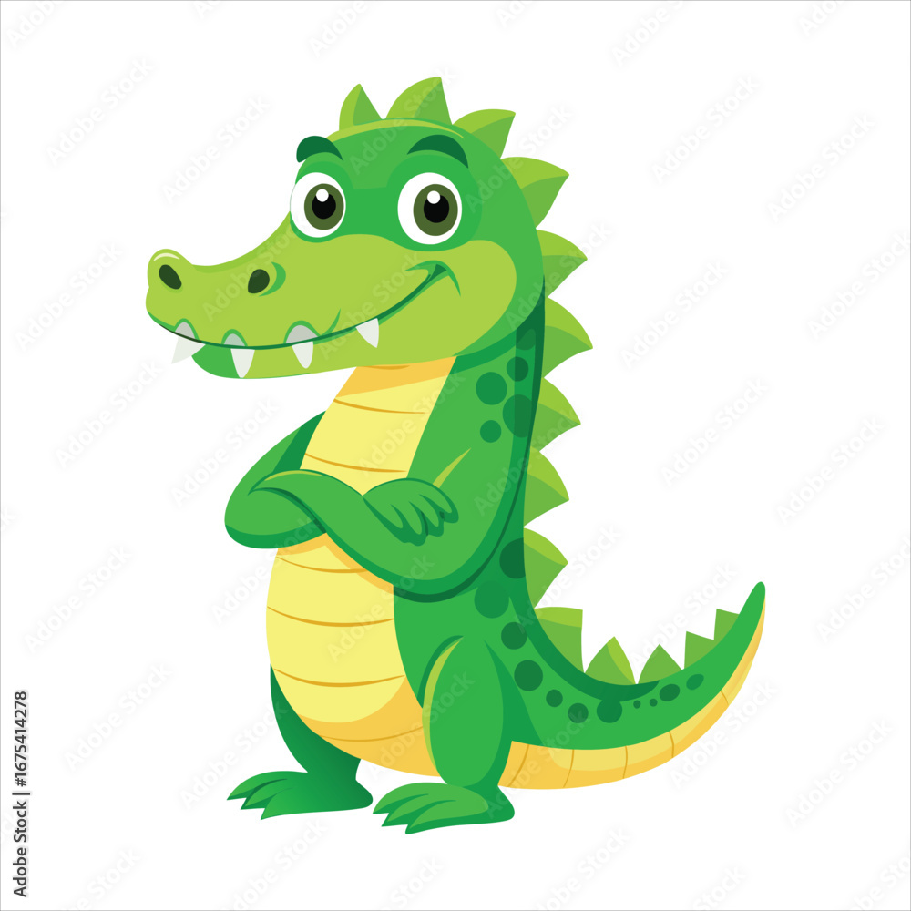Fototapeta premium Cute Cartoon Crocodile Illustration
