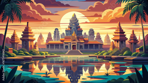 Angkor Wat, Cambodia
Rising towers reflect in tranquil waters, intricate bas-reliefs cover endless corridors, and golden sunlight illuminates Cambodia’s Angkor Wat, a masterpiece of sacred architectur
