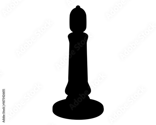 Silhouette of a Dark Chess Pawn Piece Standing Tall and Proudly
