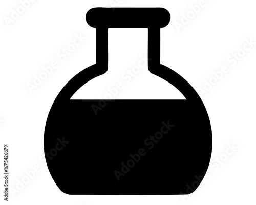 Isolated icon of a Erlenmeyer flask for science and lab use