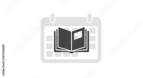 Book Event Calendar Icon Depicting a Scheduled Reading or Literary Festival for Promoting Educational and Cultural Events and Planning Reading Challenges.