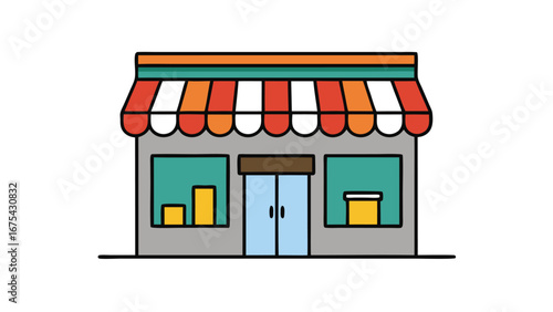 bookstore front on white background.eps