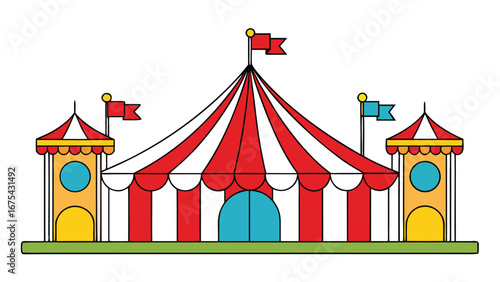 carnival fairground on white background.eps