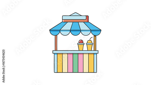 ice cream kiosk on white background.eps