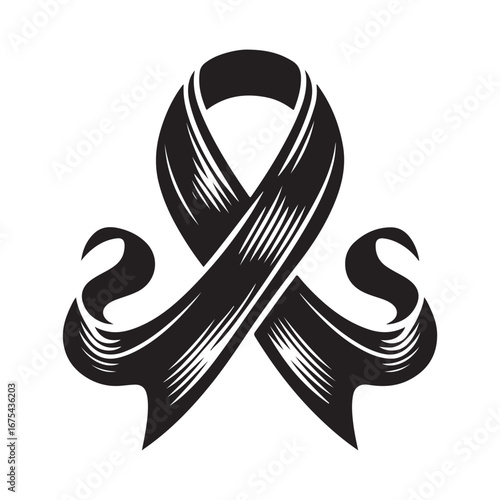 Ribbon Label Emblem Retro Silhouette