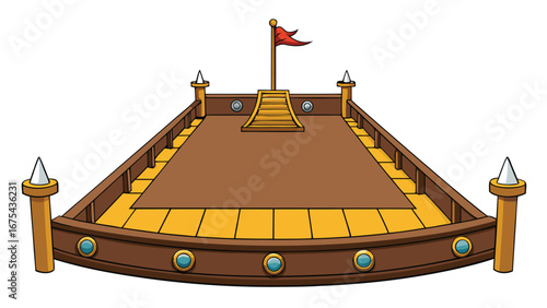 pirate ship deck on white background.eps