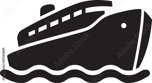 Ship and marine boat set water transport symbol. vessels for travel and transportation set of ship at sea, sail boats, yacht, passenger craft, cruiser and cargo ships Warship navy silhouettes set
