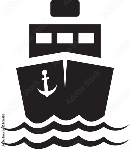 Ship and marine boat set water transport symbol. vessels for travel and transportation set of ship at sea, sail boats, yacht, passenger craft, cruiser and cargo ships Warship navy silhouettes set