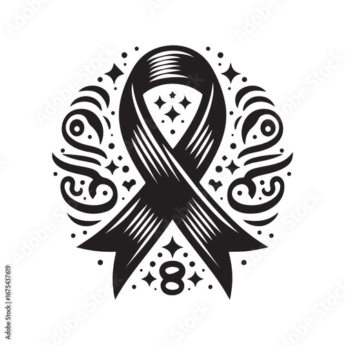 Ribbon Label Emblem Retro Silhouette