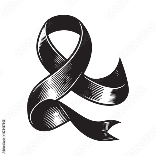 Ribbon Label Emblem Retro Silhouette
