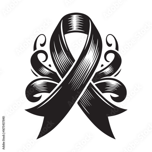 Ribbon Label Emblem Retro Silhouette