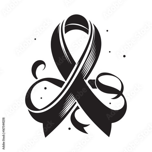 Ribbon Label Emblem Retro Silhouette