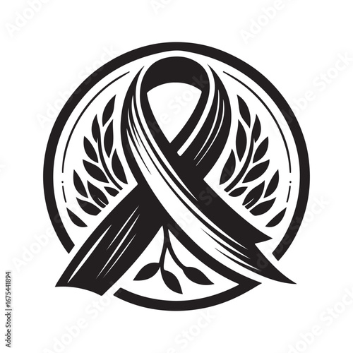 Ribbon Label Emblem Retro Silhouette