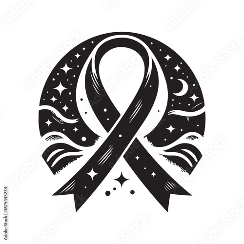 Ribbon Label Emblem Retro Silhouette