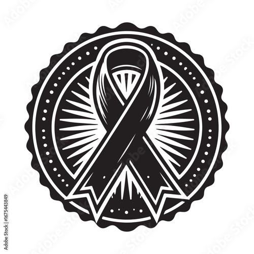 Ribbon Label Emblem Retro Silhouette