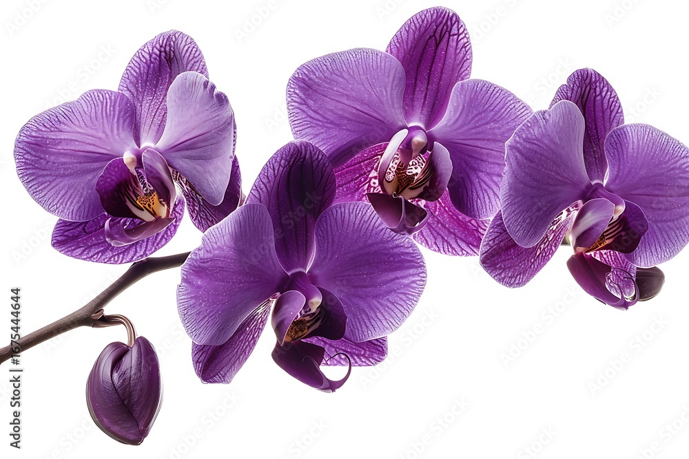 Fototapeta premium Purple Orchid Isolated on White Background. Beautiful Orchid Flower