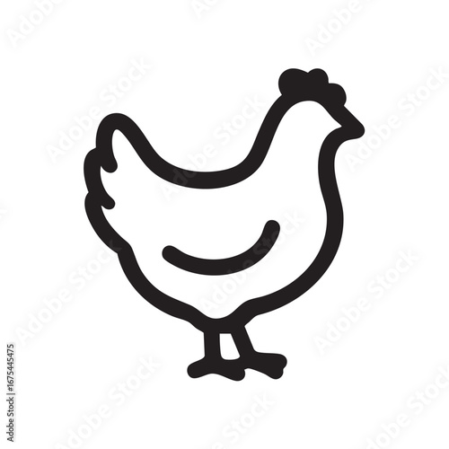 chicken hen farm animal minimalist line icon