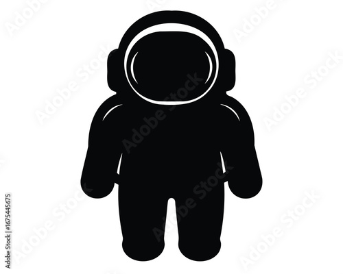 Simple graphic representation of an astronaut in a spacesuit silhouette