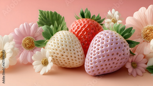 Easter eggs and tulips with spring flowers