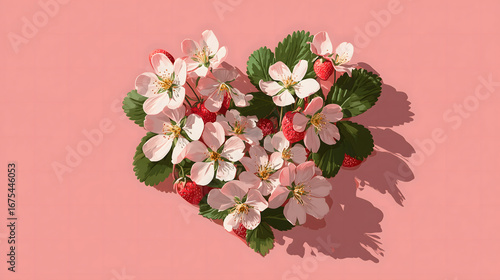 Pink cherry blossom bouquet of pink flowers