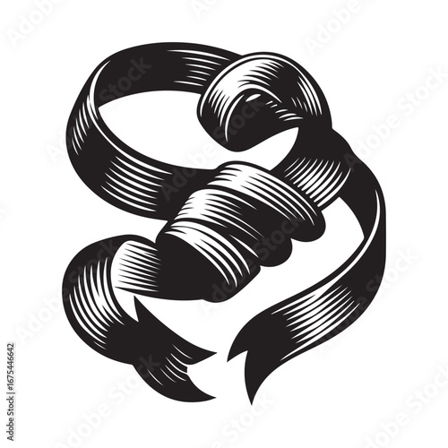 Ribbon Label Emblem Retro Silhouette
