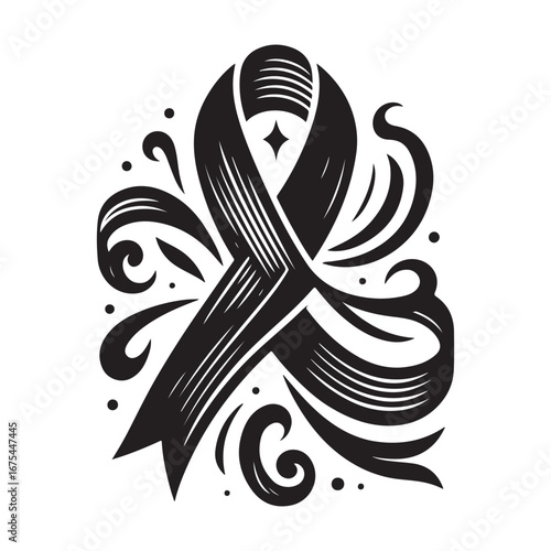 Ribbon Label Emblem Retro Silhouette