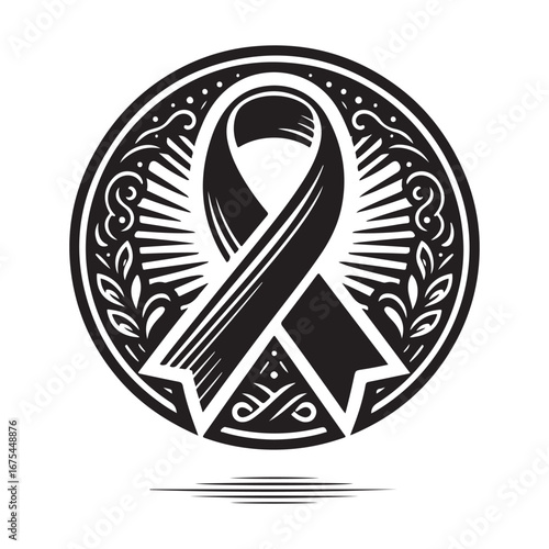 Ribbon Label Emblem Retro Silhouette
