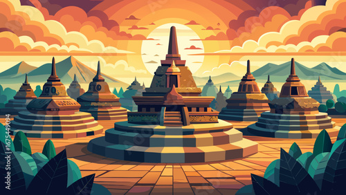 Borobudur, Indonesia
Tiered terraces adorned with carved stone reliefs spiral upward toward the sky, crowned by stupas, Borobudur radiates spiritual harmony and artistic brilliance amidst Java’s lush 
