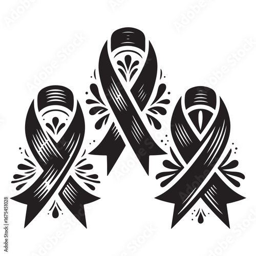 Ribbon Label Emblem Retro Silhouette
