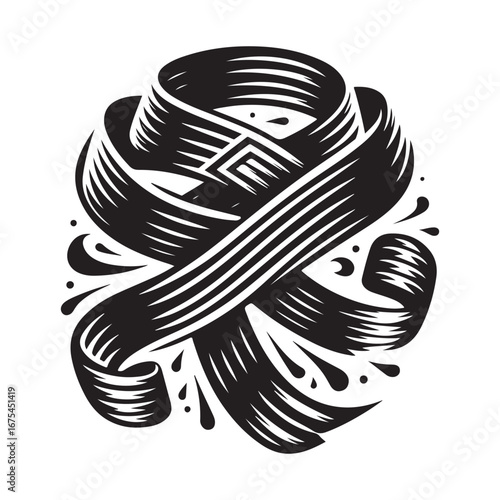 Ribbon Label Emblem Retro Silhouette