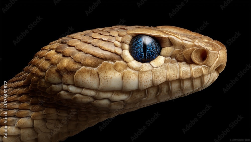 Fototapeta premium Yellow Viper Snake Close-Up Portrait