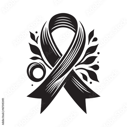 Ribbon Label Emblem Retro Silhouette