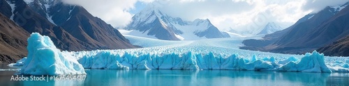 Majestic Andes glacier, ice and snow formations glistening under the sun, dramatic mountain backdrop A breathtaking view of nature's power and beauty , colombia, cold