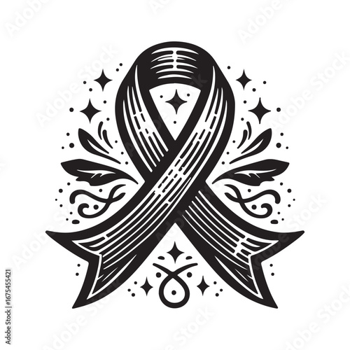 Ribbon Label Emblem Retro Silhouette